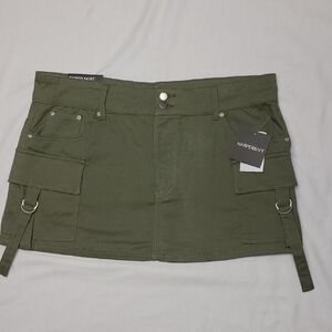 NWT Harper & Ivy Green Cargo Mini Skirt